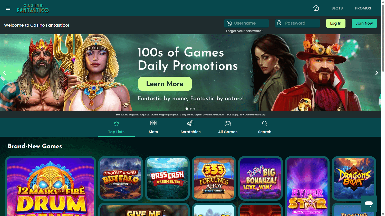 Casino Fantastico Desktop screenshot